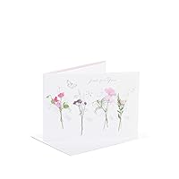 Birthday Card for Her/Friend - Floral Design, White, 178mm x 127mm