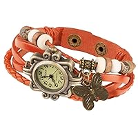 Taffstyle Women's Lady Vintage Retro Quartz Watch with Butterfly