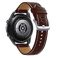 Watchband For Samsung Galaxy Watch4 40 44mm Original 20mm Genuine Leather Strap Wristband Sport Bracelet Watch 4 Classic 42 46mm (Color : Dark brown, Size : 20mm Universal)