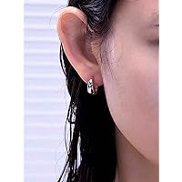 Earrings for Women- Simple and Clean Style Hoop Earrings Birthday Valentine's Day (Color : Silver)