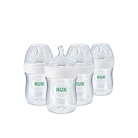 NUK Simply Natural Baby Bottle with SafeTemp, 5 oz, 4 Count