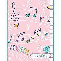 Music Notebook Wide Staff: 6 Staves Per Page | Blank Sheet Music Manuscript Paper For Kids and Beginner Students Music Notebook Wide Staff: 6 Staves Per Page | Blank Sheet Music Manuscript Paper For Kids and Beginner Students Paperback