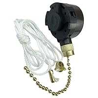 Pull Chain Switch Replace for Zing Ear ZE-268S5 4 Speed 5 Wire Compatible with Ceiling Fan Switch Ceiling Fan Light Lamp Brass