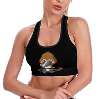 Fun Zoo Platypus Breathable Sports Bras for Women Workout Yoga Vest Underwear Crop Tops Gym