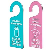 2Pack Breastfeeding in Progress Pumping in Progress Do Not Disturb Door Sign Breastfeeding Door Sign Engraved Acrylic Door Sign Hanger for Office Hotels Restroom Hospital