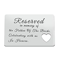 In Memory of Dad Gift Father of the Bride Wedding Day Memorial Card Sympathy Gift for Daughter Bride Memorial Gift for Loss of Dad Wedding Ceremony Memorial Card Remembrance Jewelry for Bride