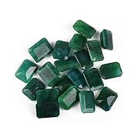 GEMHUB Zambian A+ Grade Green Emerald Approx 200 Ct. Set of Fine 20 Pieces Natural Green Emerald Loose Gemstones Beads