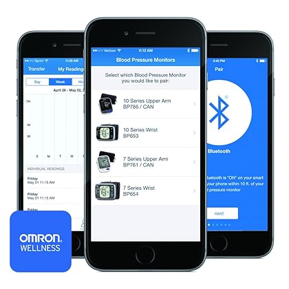 Omron 10 Series Wireless Upper Arm Blood Pressure Monitor; 2-User, 200-Reading Memory, Backlit Display, TruRead Technology, Bluetooth Works with Amazon Alexa by Omron