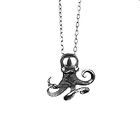 KAMBO 925 Sterling Silver Unisex Necklace, Octopus Necklace With Chain