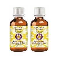 Pure Ginko Root Oil (Ginkgo biloba) Cold Pressed (Pack of Two) 100ml X 2 (6.76 oz)