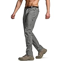 CQR Men's Cool Dry Tactical Pants, Water Resistant Outdoor Pants, Lightweight Stretch Cargo/Straight Work Hiking Pants