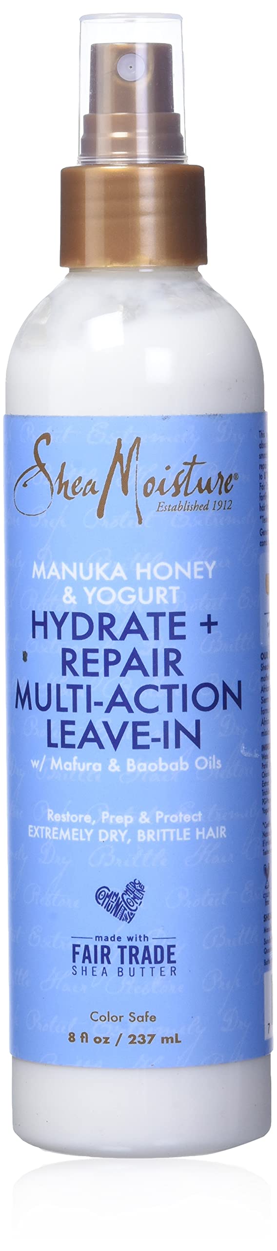 SHEA MOISTURE Manuka Honey and Yogurt Hydrate Plus Multi-Action Leave-Insex Treatment, 8 Ounce