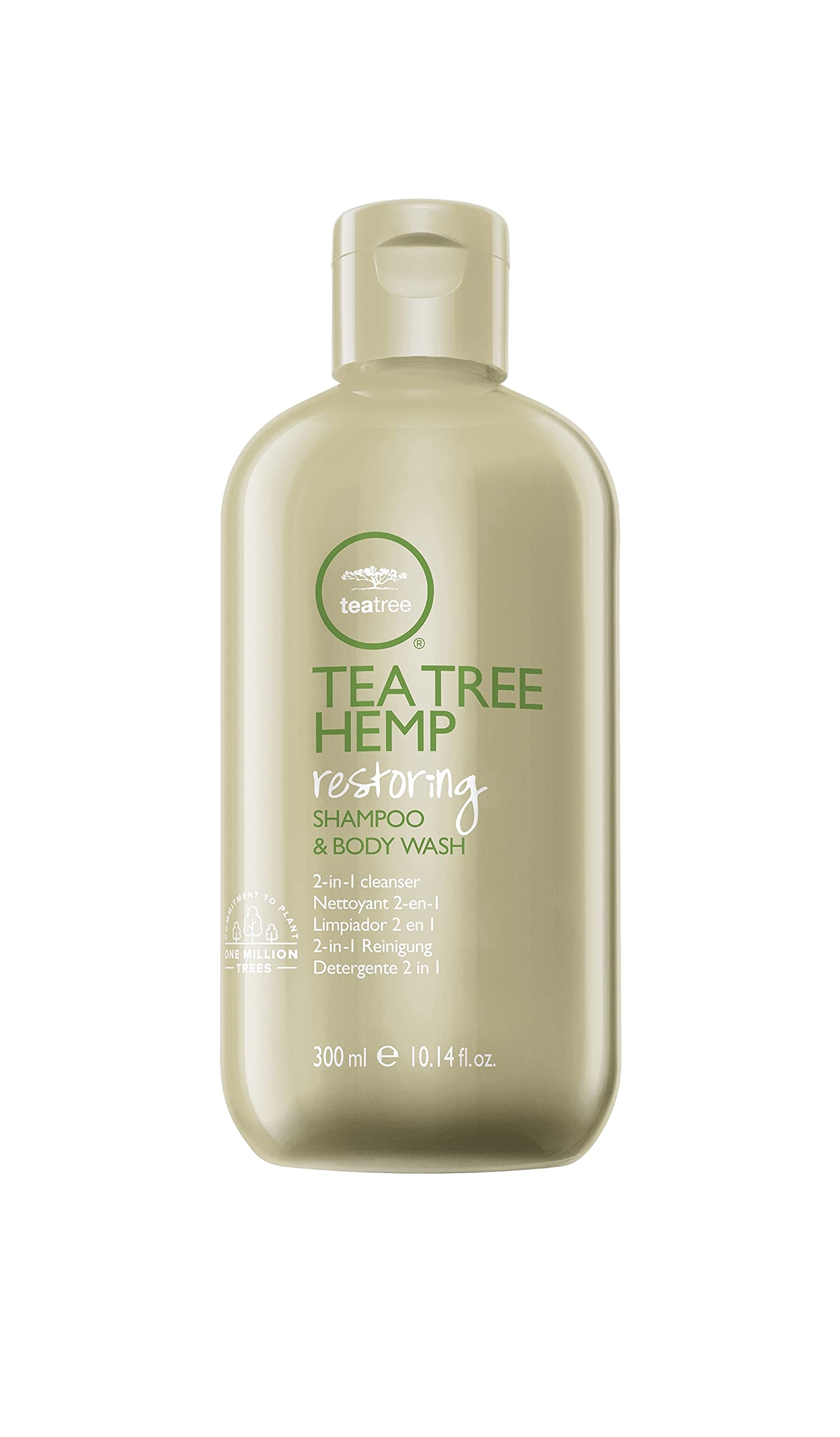 Tea Tree Hemp Restoring Shampoo & Body Wash, 2-in-1 Cleanser, For All Hair Types