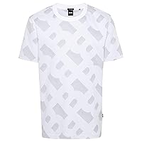 BOSS Men's Tiburt 419 White Logo Crew Neck T-Shirt