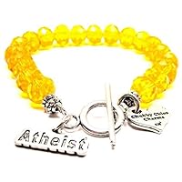 Atheist Citrine Crystal Beaded Toggle Bracelet