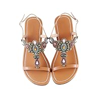 Women Casual Retro Sandals Female Heel Peep Toe Summer Shoes Soft Beach Slipper Plus Size Brown 12