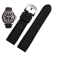 JWTPRO Men Silicone Watchband 20mm 22mm 24m for MIDO Citizen Omega Sport Rubber Replacement Strap Red Blue Orange White Soft Bracelet (Color : Black Black Silver, Size : 18mm)