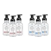 J.R. Watkins Foaming Hand Soap, Moisturizing Foam Hand Wash, All Natural, Alcohol-Free, Cruelty-Free, USA Made, Rosewater, 9 fl oz, 3 Pack and Ocean Breeze, 9 fl oz, 3 Pack Bundle