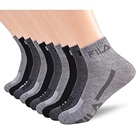 Fila Men's Racing Striped Quarter Ankle Socks, Mens Athletic Socks, 10 Pack