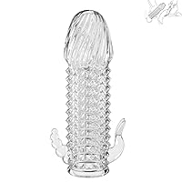 Penis Sleeve Cock Ring Adult Sex Toys, Penis Extender Penis Pump Male Sex Toy for Delay Ejaclation, Reusable Cock Sleeve Penis Enlargement Extension Sex Machine Adult Sex Toy Toys for Men Stronger