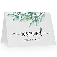 10 Rustic Greenery Reserved Sign - Reserved Table Sign -Table Tent Wedding Sign- Guest Reservation Table Seat Sign for Weddings, Receptions, Parties,Restaurants, Dinner Parties, and Banquets.