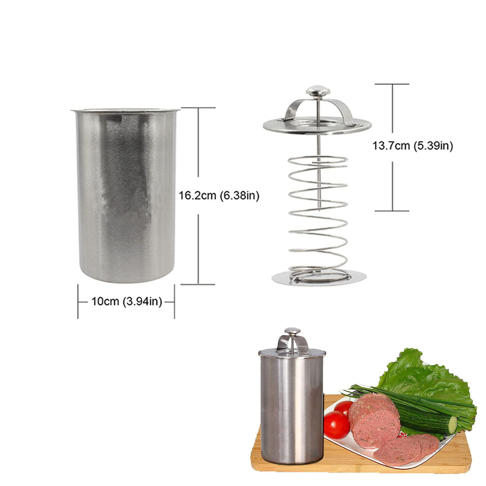 Press Ham Maker - Joyeee Round Shape Stainless Steel Ham Press Maker Machine for Making Healthy Homemade Deli Meat Sandwich, Seafood Meat Poultry Patty Gourmet Cooking Tools