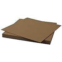 Samsill Chipboard Sheets 12 x 12 Inches, 20 Pack, Acid Free, 0.057” Heavy Weight, Brown, Create Three-Dimensional Embellishments for Cards, Mixed Media, Crafts, Fabric Organizer