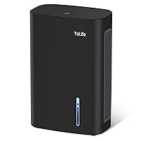 ToLife Dehumidifiers for Bedroom, 85 OZ Dehumidifier for Room with Auto Shut Off, Sleep Mode (800 sq. ft) Portable Dehumidifier for Bathroom, Basement, Home, RV, 7 Colors LED Light, Black