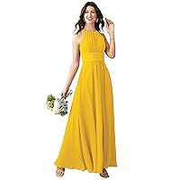 AW BRIDAL Halter Chiffon Bridesmaid Dresses Long Formal Party Dress for Women Special Occasion
