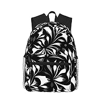 Black And White Patterns Print Backpack For Women Men, Laptop Bookbag,Lightweight Casual Travel Daypack