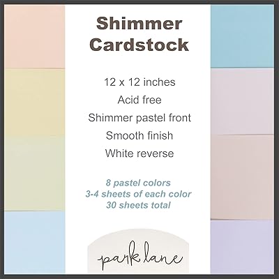 Park Lane 30 Sheet 12 x 12 Pastel Shimmer Cardstock Paper Pack - Cardstock - Paper Crafts & Scrapbooking