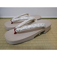 Snow Undergrowth, Paulownia Clogs, Ukon Shiraki Shiraki, White Cat Pattern, Honten Noseeping Thong, 8.9 - 9.6 inches (22.5 - 24.5 cm)