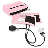 Prestige Medical Adult Premium Aneroid Sphygmomanometer with Matching Carry Case, Pastel Pink