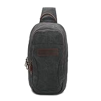 Large Capacity Crossbody Backpack Sling Chest Bag Shoulder Daypack for Men Casual Travel Outdoor Widened Strap Canvas