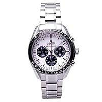 OMECO Men's Wristwatch, Takumi, Squirting Master, Takumi, Japanese Movement, Omeko Watch, Luxury Watch, silver white black, Bracelet Type