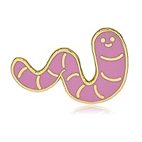 Cartoon Earthworm Enamel Pin