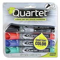 Quartet 5001M Dry-Erase Markers, Chisel Point, 4/PK, Assorted