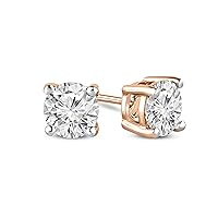 Gift For Mothers Day IGI Certified 1/6 Carat - 12 Carat Solitaire Lab Diamond Stud Earrings 4 Prong | F-G Color, VS1-VS2 Clarity | 14K Rose Gold | Friendly Diamonds Earrings