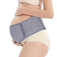 CUSMA Maternity Belt, Pregnancy Support Belt, Elastic Maternity Belly Support Bands for Back, Pelvic, Hip, Abdomen, Sciatica Pain Relief,Gray,L