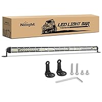 Nilight Slim LED Light Bar 31 Inch 78LED Single Row Spot Flood Combo Fog Light Driving Light Work Light Roof Bumper Lamp Offroad Light for 4x4 Trucks SUV ATV UTV, 2 Years Warranty