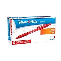 Paper Mate Profile Retractable Ballpoint Pens, Bold Point 1.4mm (2-Dozens, Red)
