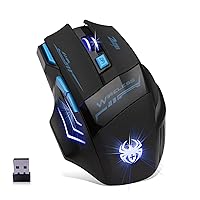 Optical Gaming Mouse, 2.4GHZ 4 DPI Adjustable USB Gaming Mice with Fire Key & Cool Breathing Light for PC LaptopMac,Windows 2000/XP/7/8/10/Vista