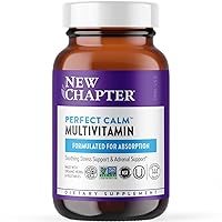 New Chapter Perfect Calm - Daily Multivitamin for Stress & Mood Support with B Vitamins + Holy Basil + Lemon Balm + Organic Non-GMO Ingredients - 144 Count