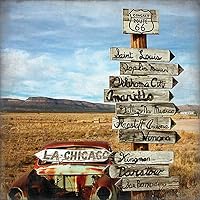 Route 66 Sign, 5 sheets of scrapbook paper