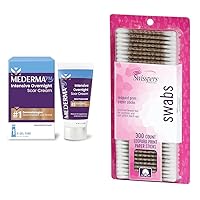 Mederma PM Intensive Overnight Scar Cream 1.0 Oz and Swisspers Premium Cotton Swabs 300 Count Pack