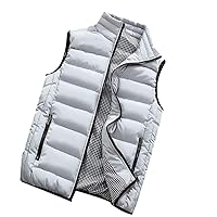 Men's Padded Cotton Puffer Vest Winter Sleeveless Jacket Coat Thick Warm Quilted Outerwear Oversized Vest Puffer
