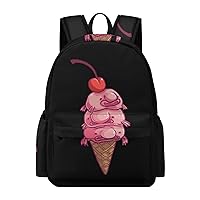 Blobfish Cherry Ice Cream Laptop Backpack for Women Men Cute Shoulder Bag Printed Daypack for Travel Sports Work