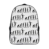 Human Basketball 16 Inch Backpack Lightweight Back Pack with Handle and 2 Compartments Daypack Funny Prints Design Laptop Bag