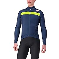 Castelli Men's Puro 3 Jersey FZ, Fleece Insulated Long Sleeve Zip Up with High Collar for Road and Gravel Biking I Cycling