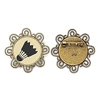 badnton Sport Simple Geometry Pattern Flower Brooch pins Jewelry for Girls, medium